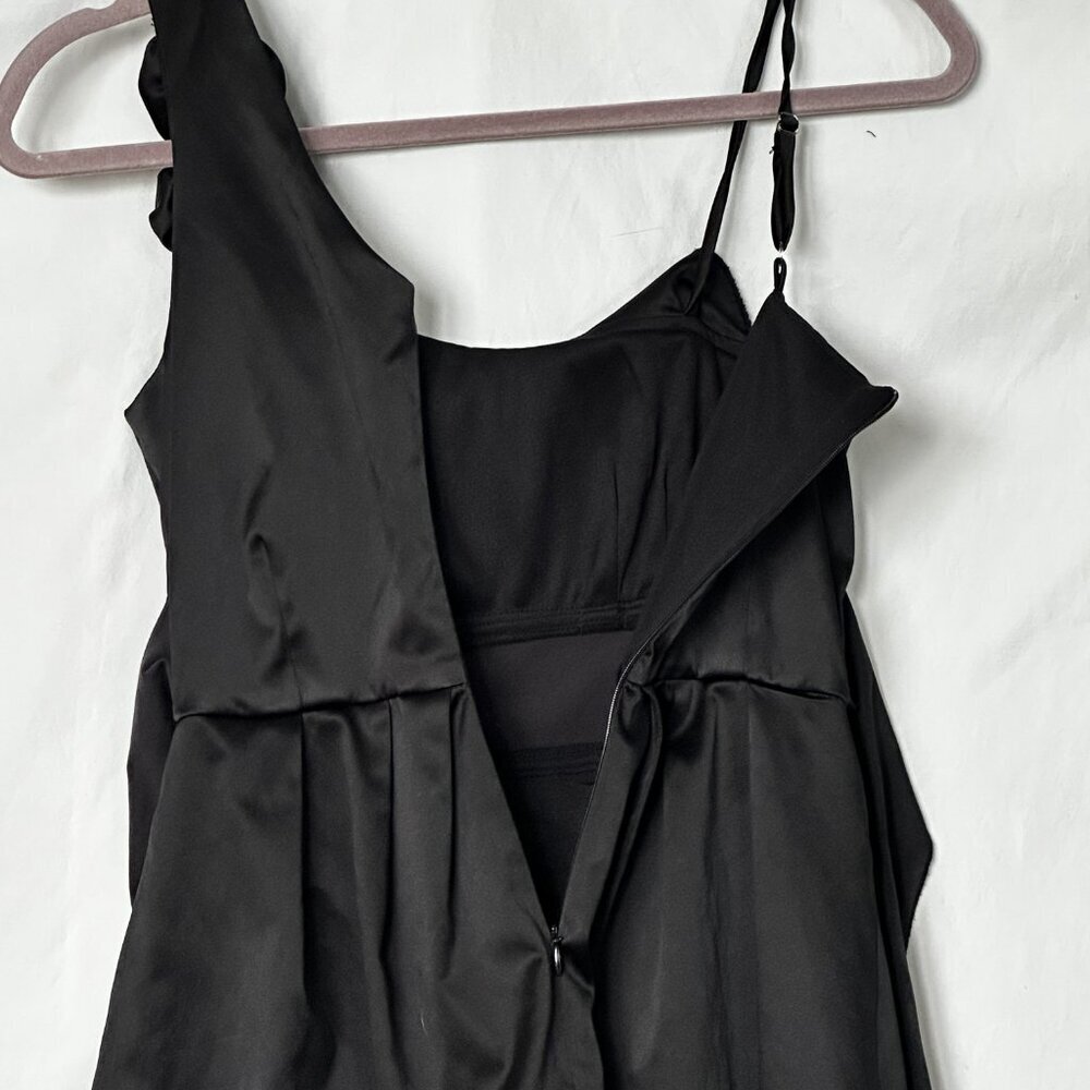 A-Line Mini Dress In Black with Flower Decor Size 3 - Picture 10 of 10